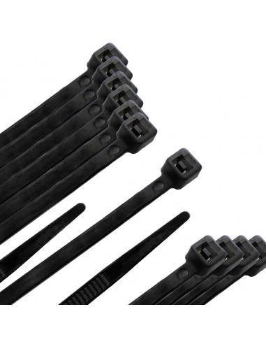 Brida Nylon 100%. Color Negro 3,6 x 370 mm. Bolsa 100 unidades. Abrazadera Plastico, Organizador Cables, Alta Resistencia