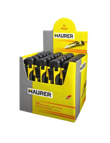 Cutter Maurer 18 mm. Con  2 Hojas (Expositor 24 piezas)
