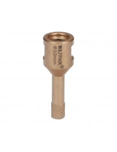 Corona Diamante Para Amoladora Ø 10 mm. Conexión Rosca M14. Corte Seco