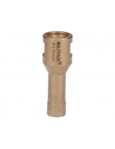 Corona Diamante Para Amoladora Ø 14 mm. Conexión Rosca M14. Corte Seco
