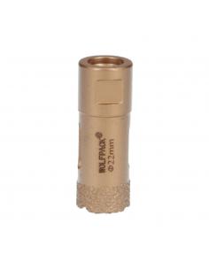 Corona Diamante Para Amoladora Ø 22 mm. Conexión Rosca M14. Corte Seco
