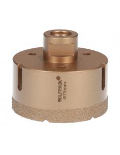 Corona Diamante Para Amoladora Ø 75 mm. Conexión Rosca M14. Corte Seco