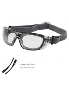 Gafas de Seguridad Acolchadas Cristales Transparentes Con Patillas o Goma Elastica.  Patillas Engomadas EN/166