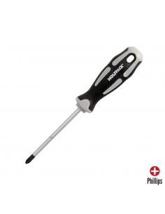 Destornillador Phillips Acero S2 Mango TPR Bimaterial. Medida PH 2 x Ø 6,0 x 100 mm.