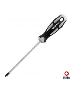 Destornillador Phillips Acero S2 Mango TPR Bimaterial. Medida PH 2 x Ø 6,0 x 150 mm.