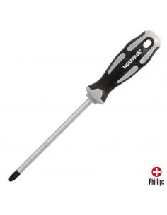 Destornillador Phillips Acero S2 Mango TPR Bimaterial. Medida PH 3 x Ø 8,0 x 150 mm.