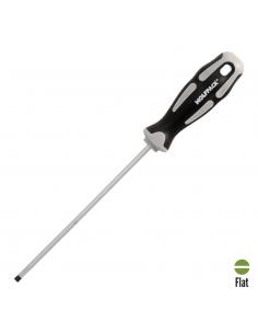 Destornillador Plano Vaciado Acero S2 Mango TPR Bimaterial. Medida 1,0 x Ø 5,0 x 150 mm.  DIN5265