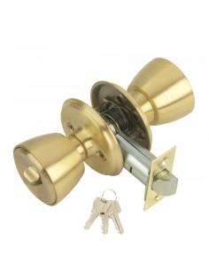Pomo MCM 501B Con Llave y Condena Latonado Entrada 70 mm.