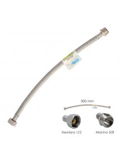 Latiguillo Flexible Acero Inoxidable Macho 3/8 - Hembra 1/2 - 300mm