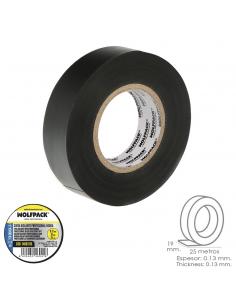 Cinta Aislante Profesional Negra Espesor 0.13 mm. Ancho 19 mm. Rollo 25 Metros Cinta Electricista, Cinta Aislante Cables