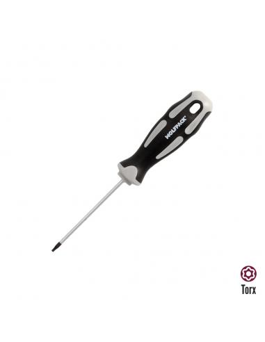 Destornillador Torx Inviolable Acero S2 Mango TPR Bimaterial. Medida T07 x Ø 3,0 x 75 mm.