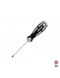 Destornillador Torx Inviolable Acero S2 Mango TPR Bimaterial. Medida T09 x Ø 3,0 x 75 mm.