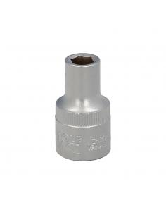 Llave Vaso 1/2" Hexagonal 8 mm. Perfil de 6 caras. Acero Cromo Vanadio, Aristas Redondas