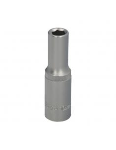 Llave Vaso 1/2" Hexagonal Larga 10 mm. Perfil de 6 caras. Acero Cromo Vanadio, Aristas Redondas