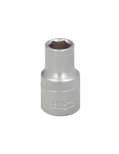 Llave Vaso 1/2" Hexagonal 12 mm. Perfil de 6 caras. Acero Cromo Vanadio, Aristas Redondas