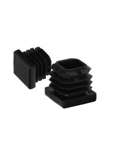 Contera Interior Plastico Cuadrada 25x25 mm. Color Negro. Bolsa 200 Unidades. Contera Mesa, Silla, Muebles, Estanteria