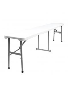 Banco Plegable Multifuncional, Portatil, Resistente,Multiusos 183x28x44 cm. Color Blanco