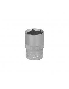Llave Vaso 1/4" Hexagonal 13 mm. Perfil de 6 caras. Acero Cromo Vanadio, Aristas Redondas