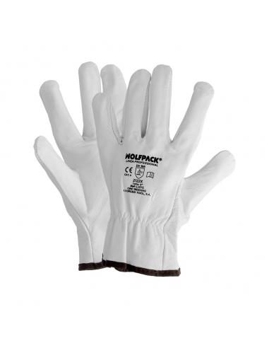 Guantes De Trabajo De Piel Flor De Vacuno, Proteccion Laboral, Riesgos Mecanicos, Guantes De Seguridad De Cuero. Talla 7" (Par)