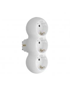 Adaptador Triple Schuko Recto 16A. 250V.