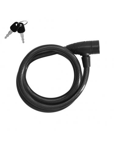 Cable Bicicleta Espiral Con Llave 12 Mm x 150 Cm