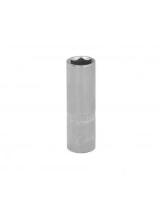 Llave Vaso 1/4" Hexagonal Larga 11 mm. Perfil de 6 caras. Acero Cromo Vanadio, Aristas Redondas
