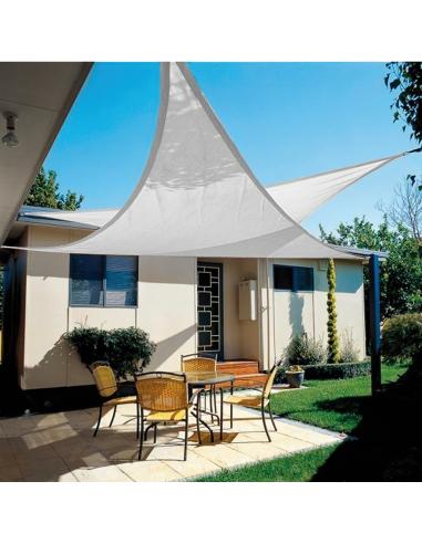 Toldo Vela Sombra Jardin Triangular Gris 5,0 x 5,0 metros.