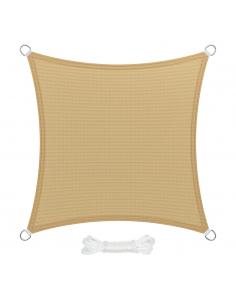 Toldo Vela Sombra Jardin Cuadrada 3,6x3,6 metros Beige