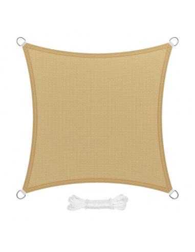 Toldo Vela Sombra Jardin Cuadrada 3,6x3,6 metros Beige