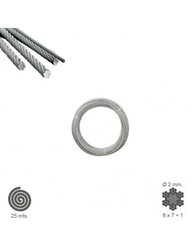 Cable Galvanizado 2 mm. (Rollo 25 Metros) No Elevacion