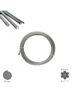 Cable Galvanizado 5 mm. (Rollo 25 Metros) No Elevacion
