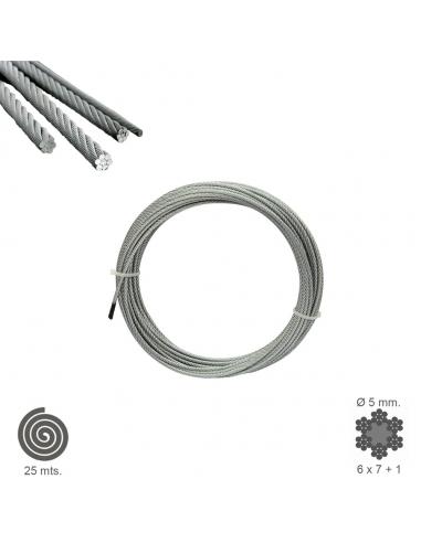 Cable Galvanizado 5 mm. (Rollo 25 Metros) No Elevacion