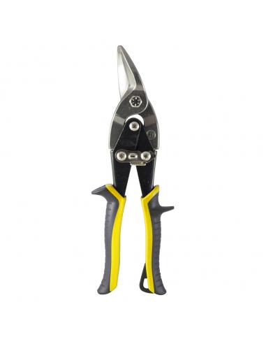 Tijeras Chapa Corte Derechas 250 mm. Hoja Acero Al Carbono, Mangos Engomados, Con Dientes Serrados, Cortachapa, Tijera Aviacion