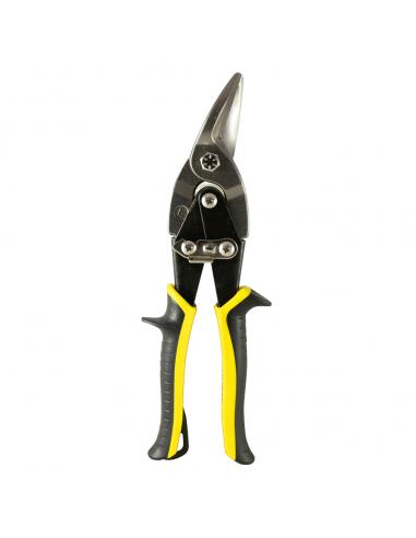Tijeras Chapa Corte Izquierda 250 mm. Hoja Acero Al Carbono, Mangos Engomados, Con Dientes Serrados, Cortachapa, Tijera Aviacion