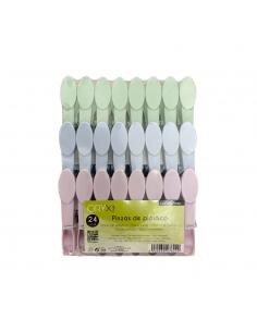 Pinzas Tender Ropa Plastico (Pak 24 Pz)