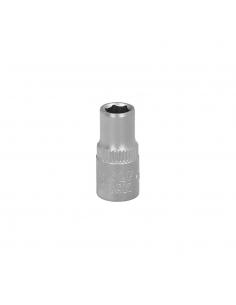 Llave Vaso 1/4" Hexagonal 6 mm. Perfil de 6 caras. Acero Cromo Vanadio, Aristas Redondas