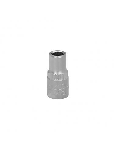 Llave Vaso 1/4" Hexagonal 6 mm. Perfil de 6 caras. Acero Cromo Vanadio, Aristas Redondas