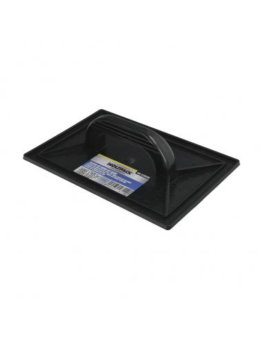 Talocha Plastico 27x18 cm. Mango Redondo Negro Con Alveolos