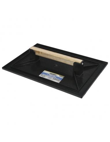 Talocha Plastico 32x22 cm. Mango Madera Negra Con Alveolos