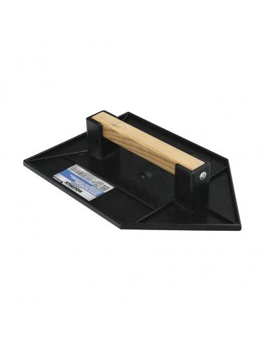 Talocha Plastico Punta Mango Madera 27x18 cm. Negro Con Alveolos.