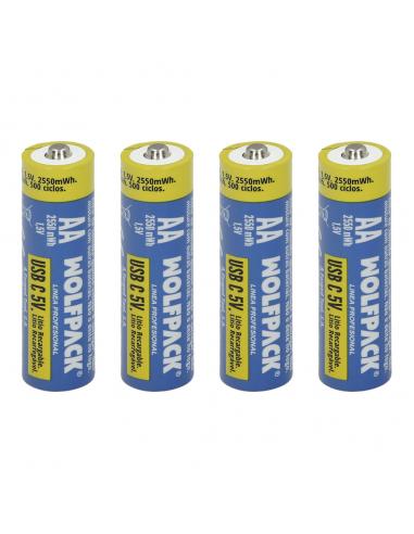 Pila Litio Recargable "AA" 1,5V USB-C (4 Unidades)
