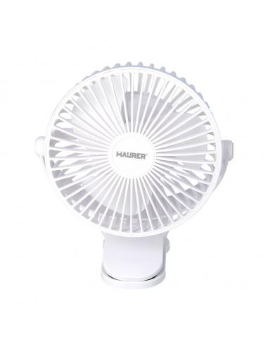 Ventilador Con Clip Sobremesa Ø 15 cm. Recargable