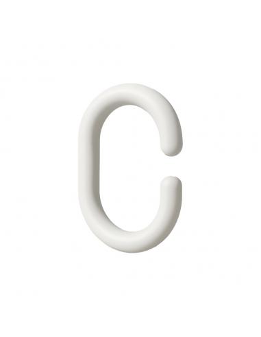 Anillas Para Cortinas de Ducha Oval. Anilla Baño Oval 18 mm. Blanca (Bolsa 100 Unidades)