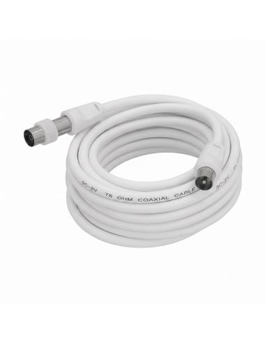 Prolongación Para Televisión - Vídeo De 3 M. Conector De 9,5 Mm Blanco.