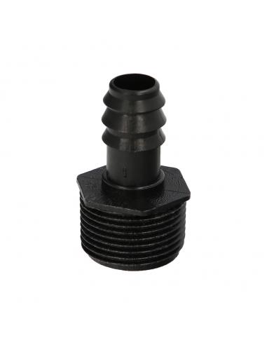 Enlace Union Rosca Macho 3/4" A Toma Para Tuberias Goteo Ø 16 mm. (Bolsa 100 Pzs) Riego Por Goteo, Microaspersión, Nebulizacion