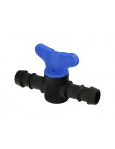 Mini Llave De Paso Para Tuberias Goteo Ø 16 mm. (Bolsa 25 Piezas) Riego Por Goteo, Microaspersión, Nebulización
