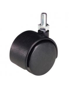 Rueda Domestica Nylon Negro Espiga M8x40 mm. - Imagen 1