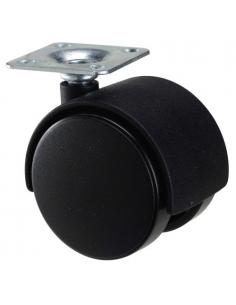 Rueda Domestica Nylon Negro Placa   50 mm. - Imagen 1