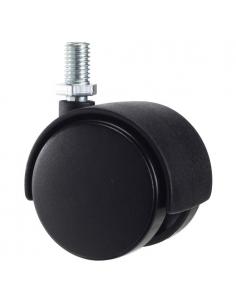 Rueda Domestica Nylon Negro Espiga M10x50 mm. - Imagen 1