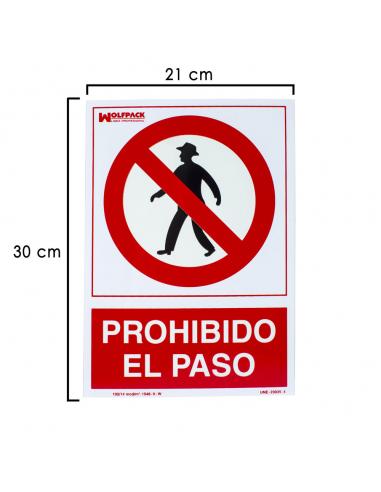 Cartel Prohibido El Paso 30x21 cm. - Imagen 1